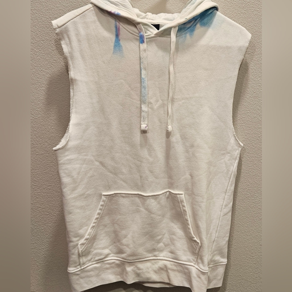 H&M Sleeveless White Hoodie Top